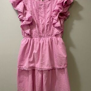 Japna Pink Ruffle Sleeve Dress